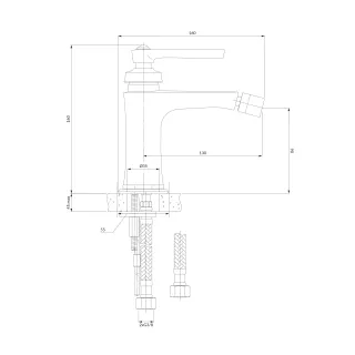 Omnires ARMANCE bateria bidetowa, złoty połysk AM5220GL