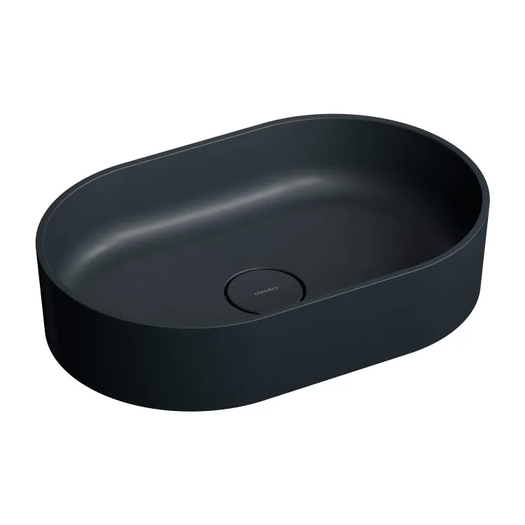 Omnires OVO M+ kompozytowa umywalka nablatowa, 55 x 36 cm, black lava mat OVOUNBLV