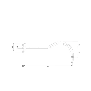Omnires ARMANCE ramię prysznicowe ścienne, 40 cm, chrom połysk RA06CR