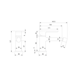 Omnires BARETTI bateria bidetowa, chrom połysk BA7820CR