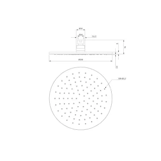 Omnires SLIMLINE deszczownica, ø25 cm, antracyt szczotkowany WG125CAT