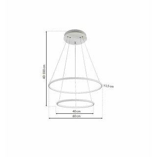 LAMPA WISZĄCA ORION WHITE 53W LED ML502