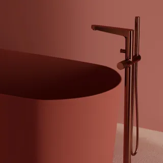 Omnires CONTOUR bateria wannowa wolnostojąca, miedź szczotkowana CT8033CPB