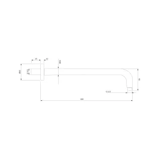 Omnires ramię prysznicowe ścienne, 40 cm, chrom połysk RA01LCR