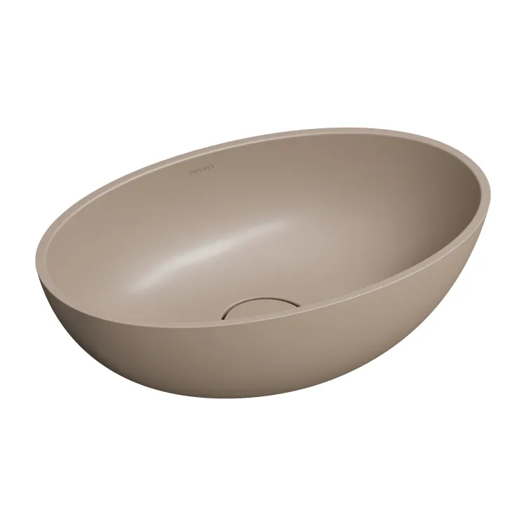 Omnires SHELL M+ kompozytowa umywalka nablatowa, 50 x 32 cm, dune beige mat SHELL500UNDB