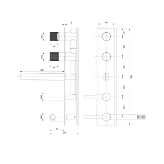 Omnires CONTOUR bateria wannowa 5-otworowa podtynkowa, miedź szczotkowana CT8037-1CPB