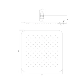 Omnires ULTRA SLIMLINE deszczownica, 30 x 30 cm, chrom połysk WGU230CR