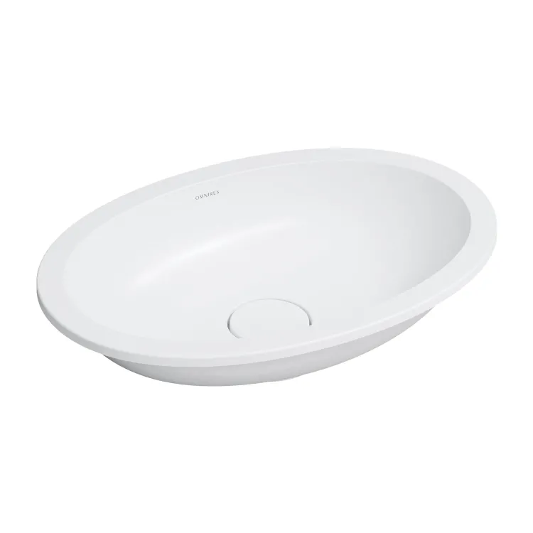 Omnires SHELL M+ kompozytowa umywalka podblatowa, 48 x 31 cm, biały mat SHELL480UPBM