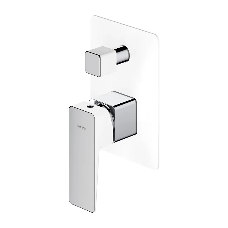 Omnires PARMA bateria prysznicowo-wannowa 2-wyjściowa podtynkowa, chrom/biały połysk PM7435CRB