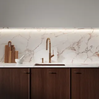 Omnires BEND bateria kuchenna z wyciąganą wylewką, miedź szczotkowana BE6455CPB