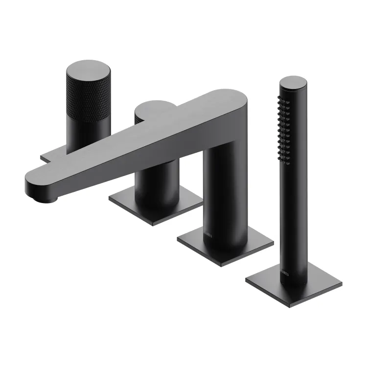 Omnires CONTOUR bateria wannowa 4-otworowa, antracyt szczotkowany CT8032AT