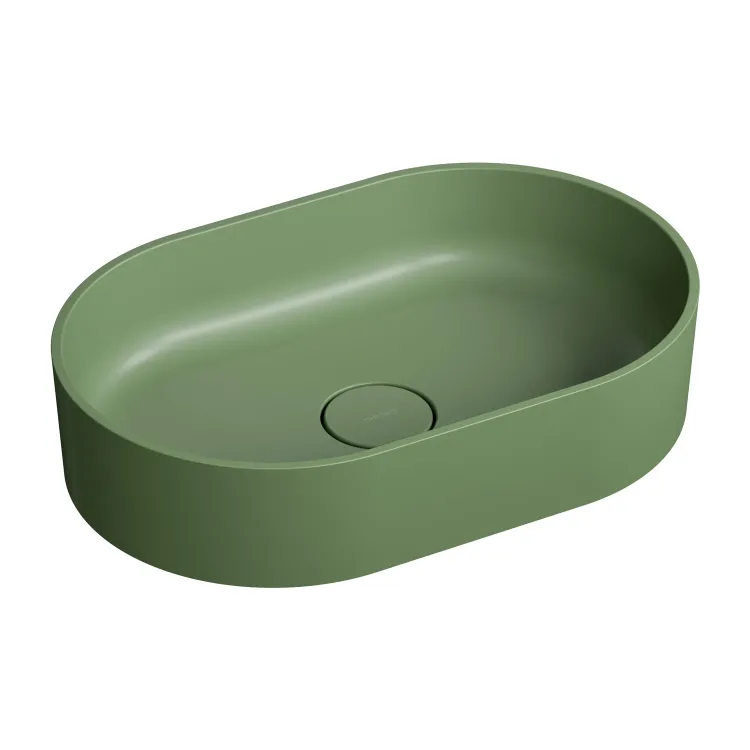 Omnires OVO M+ kompozytowa umywalka nablatowa, 55 x 36 cm, olive mat OVOUNOL