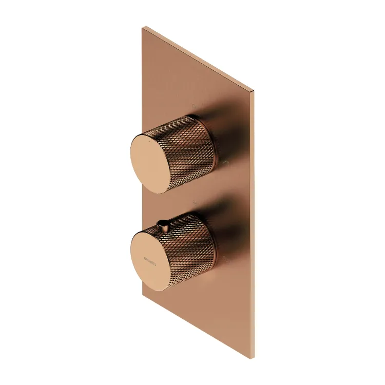 Omnires CONTOUR termostatyczna bateria prysznicowo-wannowa 2-wyjściowa podtynkowa, miedź szczotkowana CT8036CPB