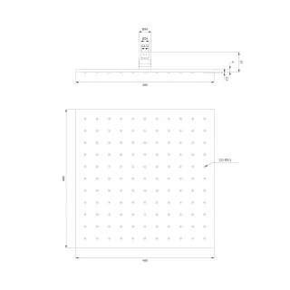 Omnires SLIMLINE deszczownica, 40 x 40 cm, chrom połysk WG240CR