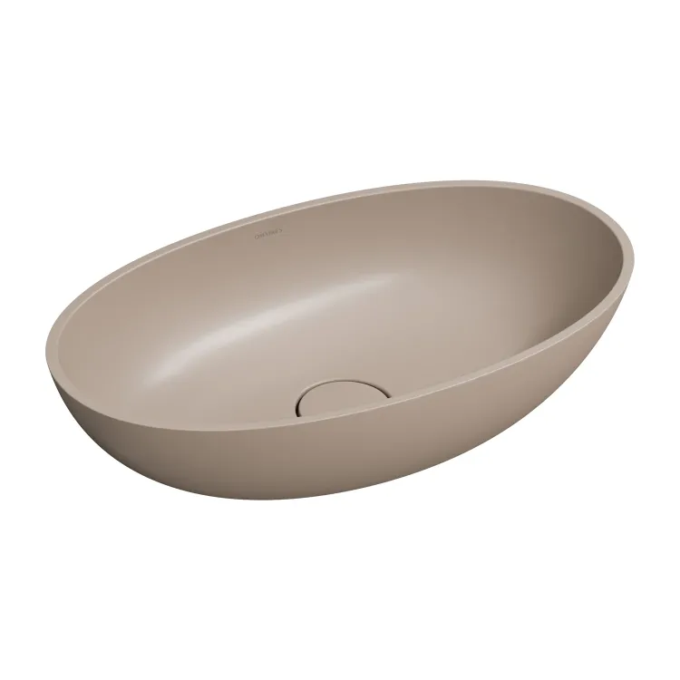 Omnires SHELL M+ kompozytowa umywalka nablatowa, 60 x 35 cm, dune beige mat SHELLUNDB