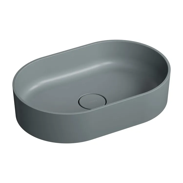 Omnires OVO M+ kompozytowa umywalka nablatowa, 55 x 36 cm, ash grey mat OVOUNAG