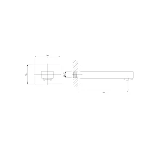 Omnires wylewka wannowa ścienna, chrom połysk WD11CR