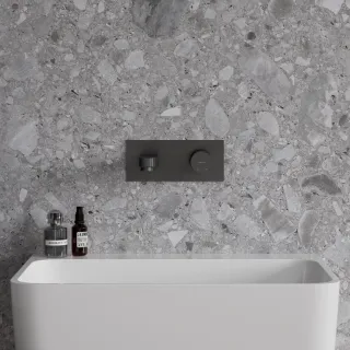 Omnires CONTOUR bateria umywalkowa podtynkowa, antracyt szczotkowany CT8015AT