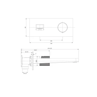 Omnires CONTOUR bateria umywalkowa podtynkowa, antracyt szczotkowany CT8015AT