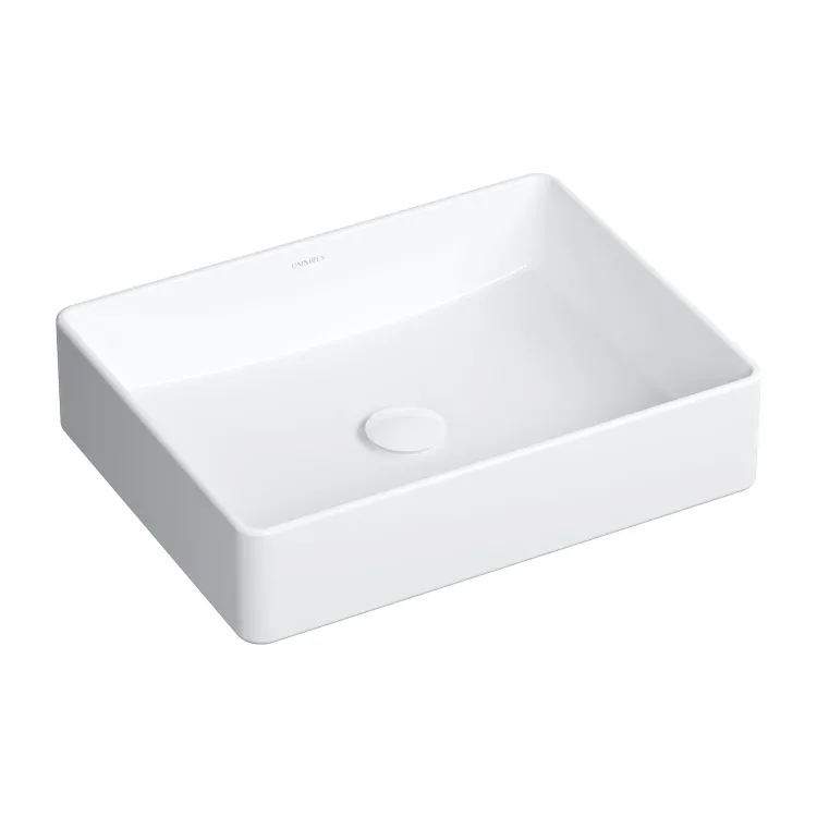 Omnires PASADENA ceramiczna umywalka nablatowa, 47 x 36 cm, biały połysk PASADENA470BP