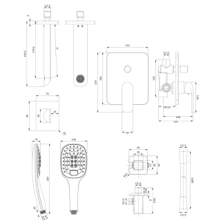 Omnires SACRAMENTO system wannowy podtynkowy, chrom połysk SYSSCW01XCR