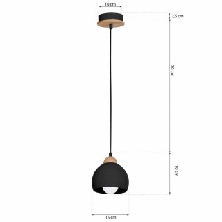 Lampa wisząca DAMA BLACK 1xE27 MLP6540