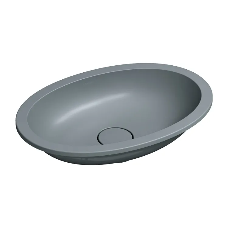 Omnires SHELL M+ kompozytowa umywalka podblatowa, 48 x 31 cm, ash grey mat SHELL480UPAG
