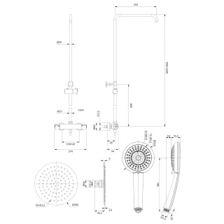 Omnires Y termostatyczny system prysznicowy natynkowy, chrom połysk Y1244X-6CR