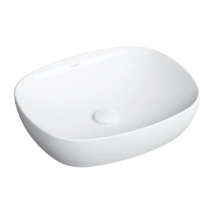 Omnires PORTLAND ceramiczna umywalka nablatowa, 47 x 39 cm, biały połysk PORTLAND475BP