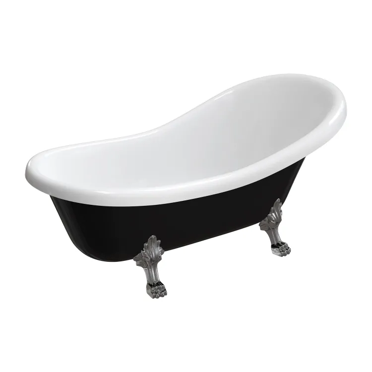 Omnires ATENA COMFORT M+ kompozytowa wanna wolnostojąca, 175 x 82 cm, biały/czarny połysk ATENA174BCP