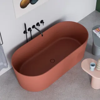 Omnires OVO M+ kompozytowa wanna wolnostojąca, 160 x 75 cm, terracotta mat OVOWWTE