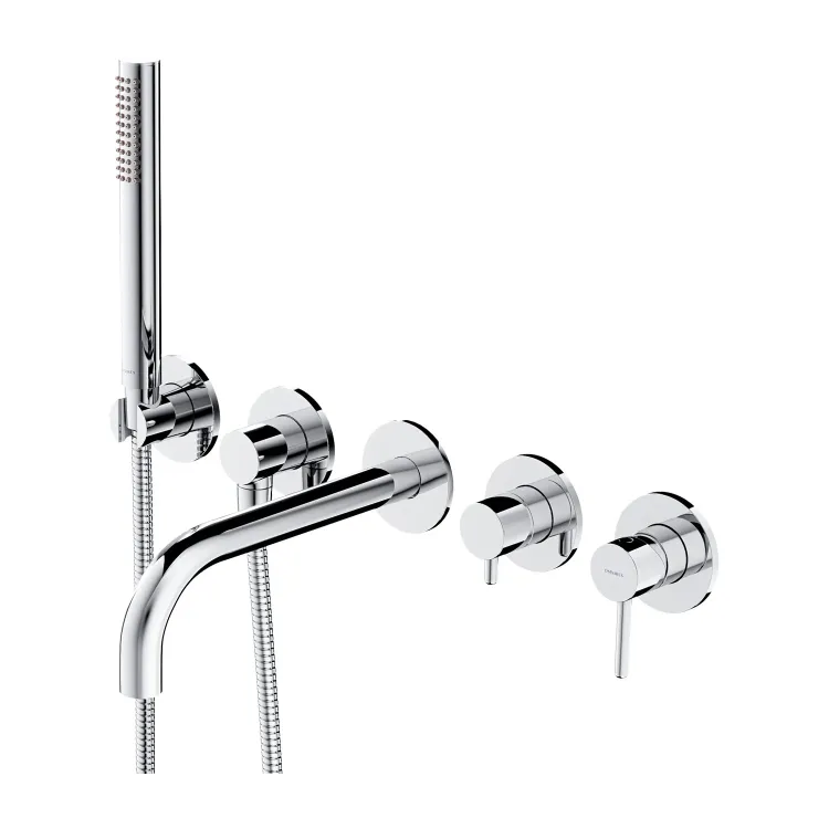 Omnires Y bateria wannowa 5-otworowa podtynkowa z długą wylewką, chrom połysk Y1237-1CR