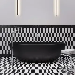 Omnires SHELL M+ kompozytowa wanna wolnostojąca, 160 x 75 cm, black lava mat SHELLWWBLV