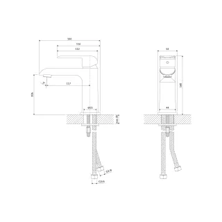 Omnires SACRAMENTO bateria umywalkowa, chrom/biały połysk SC2310CRB