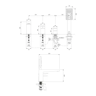 Omnires FRESH bateria wannowa 4-otworowa, chrom połysk FR7132CR