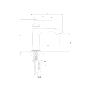 Omnires ARMANCE bateria umywalkowa, 18 cm, chrom połysk AM5210CR