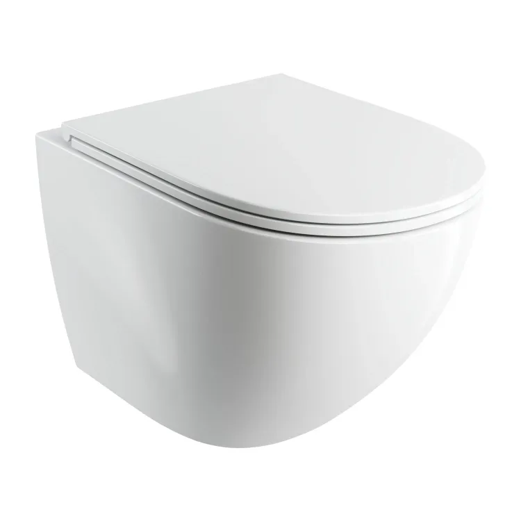 Omnires OTTAWA COMFORT ceramiczna miska toaletowa wisząca z deską wolnoopadającą, 54 x 37 cm, biały połysk OTTAWACMWBP