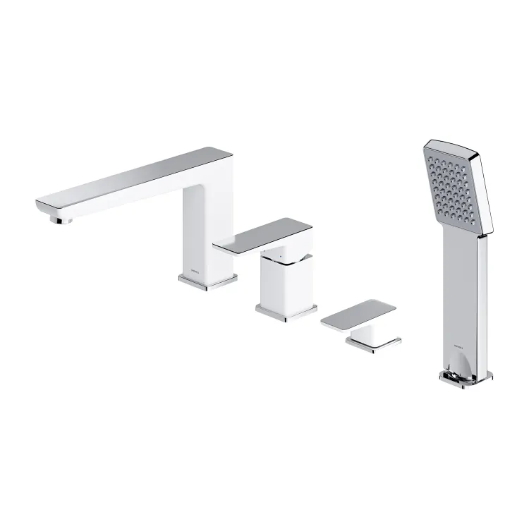 Omnires PARMA bateria wannowa 4-otworowa, chrom/biały połysk PM7432CRB