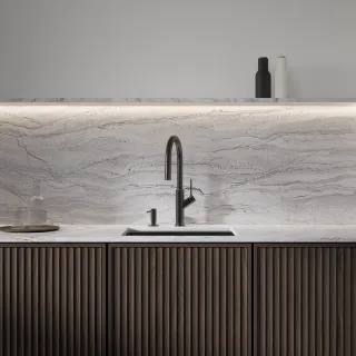 Omnires BEND bateria kuchenna z wyciąganą wylewką, grafit szczotkowany BE6455GR