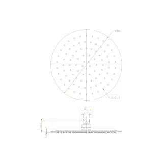 Omnires ULTRA SLIMLINE deszczownica, ø25 cm, chrom połysk WGU125CR