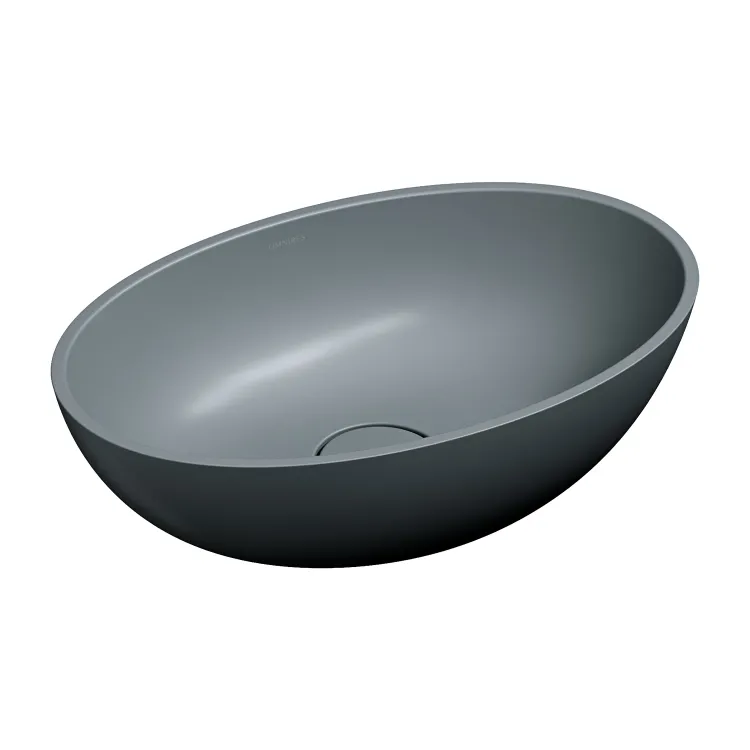 Omnires SHELL M+ kompozytowa umywalka nablatowa, 50 x 32 cm, ash grey mat SHELL500UNAG