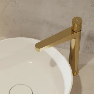 Omnires CONTOUR bateria umywalkowa wysoka, złoty szczotkowany CT8012GLB