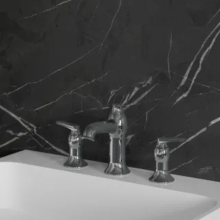 Omnires ART DECO bateria umywalkowa 3-otworowa, chrom połysk AD5114CR
