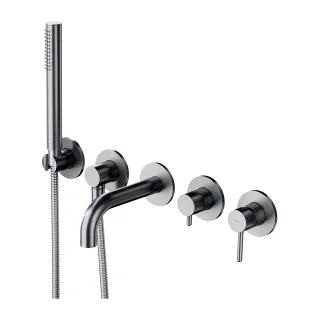 Omnires Y bateria wannowa 5-otworowa podtynkowa, nikiel...