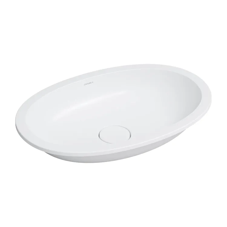 Omnires SHELL M+ kompozytowa umywalka podblatowa, 54 x 34 cm, biały mat SHELL540UPBM