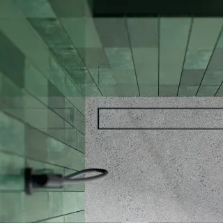 Omnires LOWFIX pryszn. odpływ liniowy z maskownicą do wklejenia płytek, 100 cm, czarny półmat LOWFIX100TBL