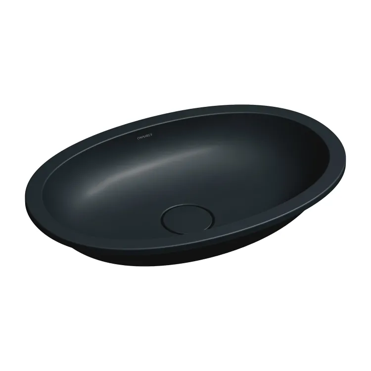 Omnires SHELL M+ kompozytowa umywalka podblatowa, 54 x 34 cm, black lava mat SHELL540UPBLV