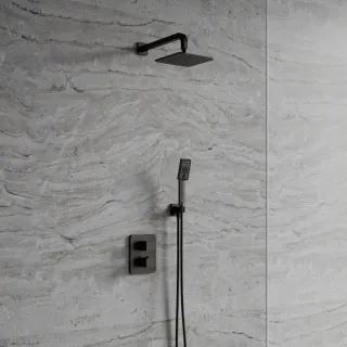 Omnires PARMA termostatyczny system prysznicowy podtynkowy, grafit szczotkowany SYSPM11GR