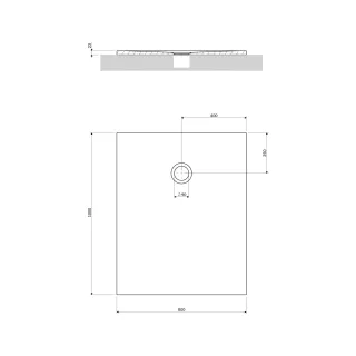 Omnires AQUAPURE kompozytowy brodzik prysznicowy antypoślizgowy, 80 x 100 cm, biały mat AQUAPURE80-100BM