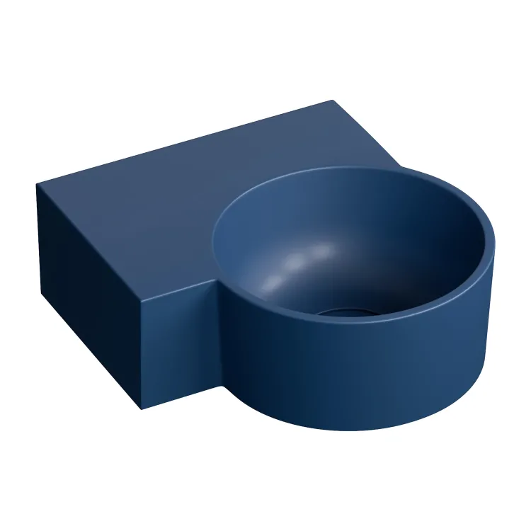 Omnires OVO M+ umywalka nablatowa/wisząca - lewa, 33 x 34 cm, midnight blue mat OVO335UWLMB